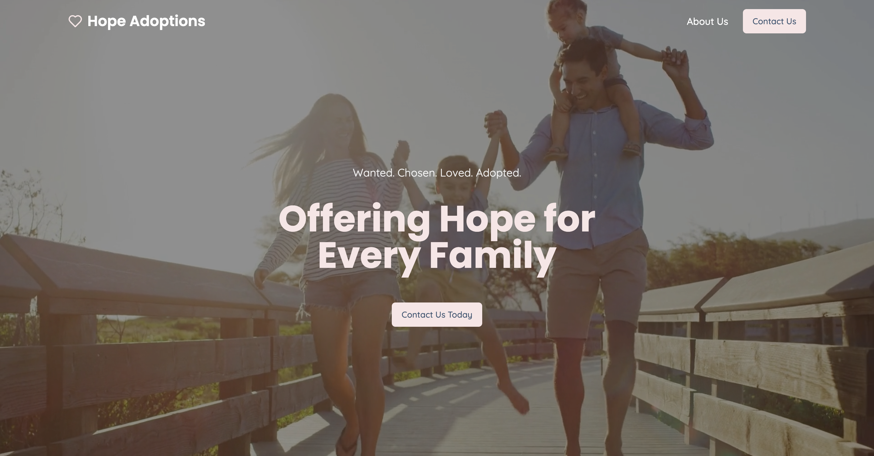 Hope Adoptions website